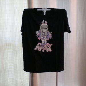 Stylish Black Tee with Anime Graphic